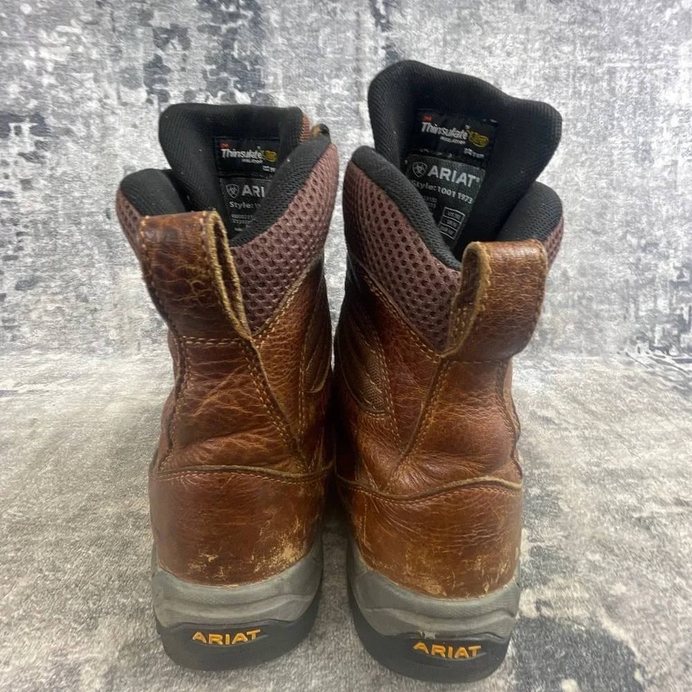 Ariat Waterproof Performance Work Boots Men 10EE Brown Leather Carbon Safety Toe